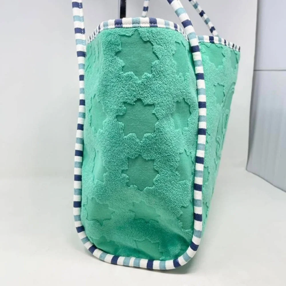 Roller Rabbit x Target Star Geo Large Terry Beach Tote Bag Teal Green